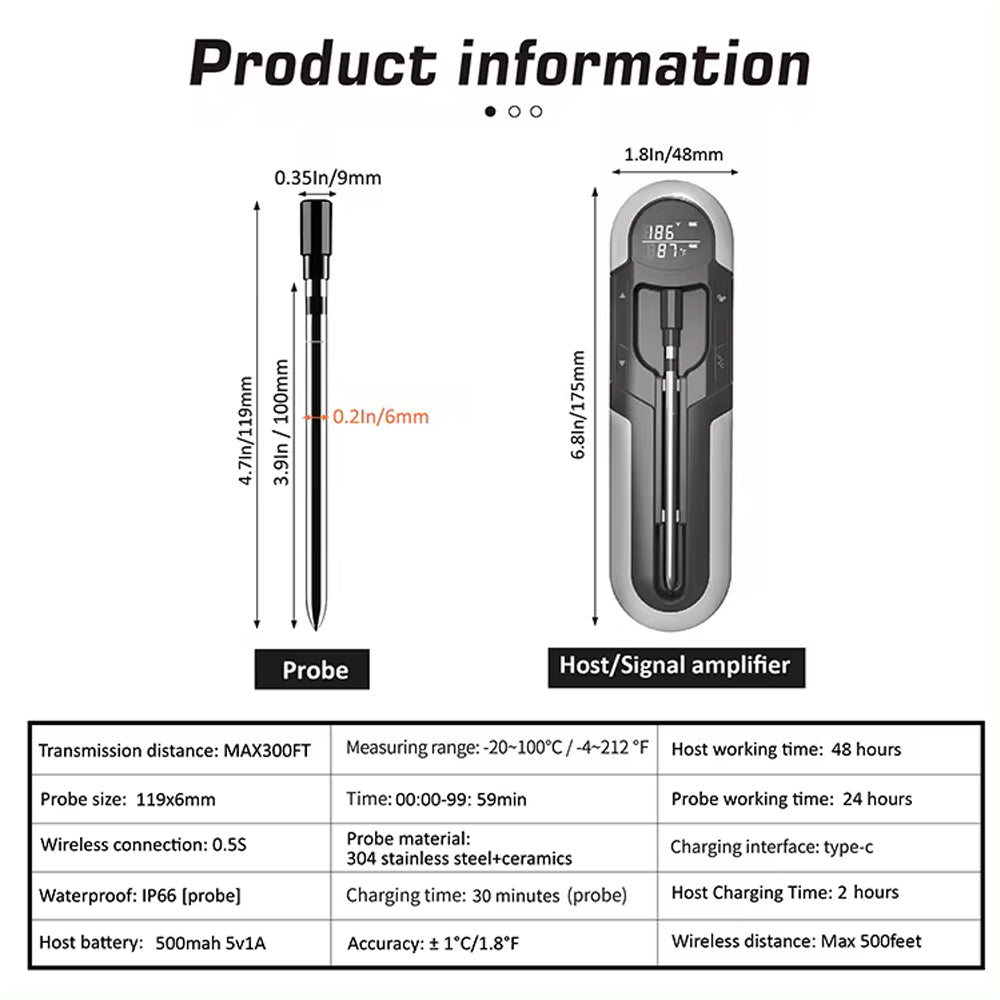 Kt Thermo Termómetro digital Bluetooth WiFi